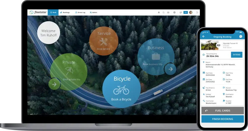 fleetster bike sharing software and booking interface