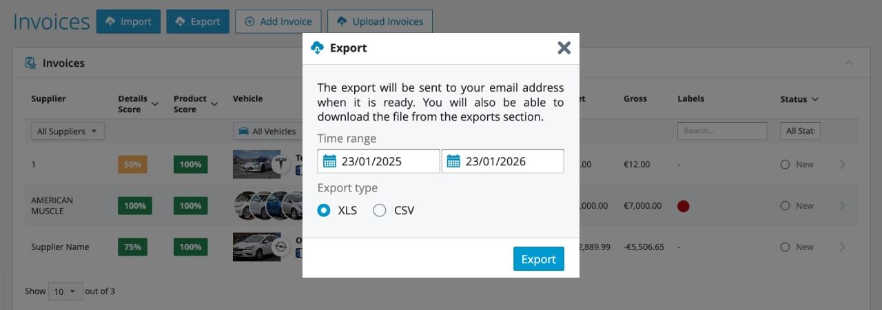 Invoices Export