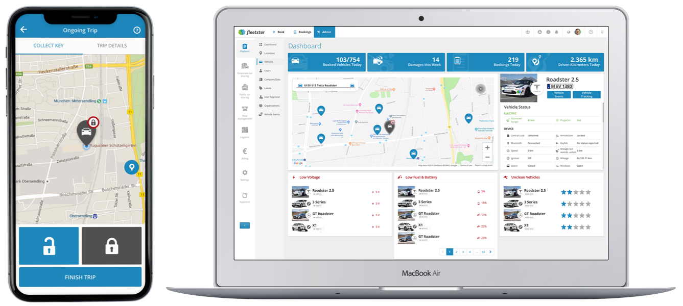 fleetster mobility platform supports the optimization of your fleet and reveals savings potentials