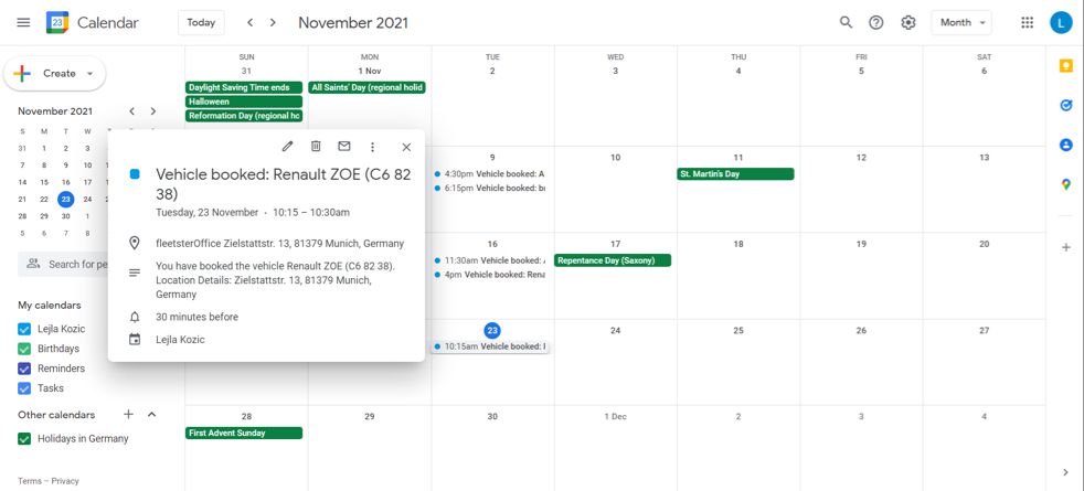 Improved booking calendar files