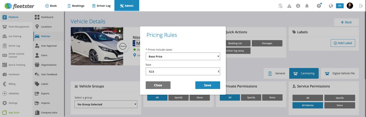 Price per booking rule