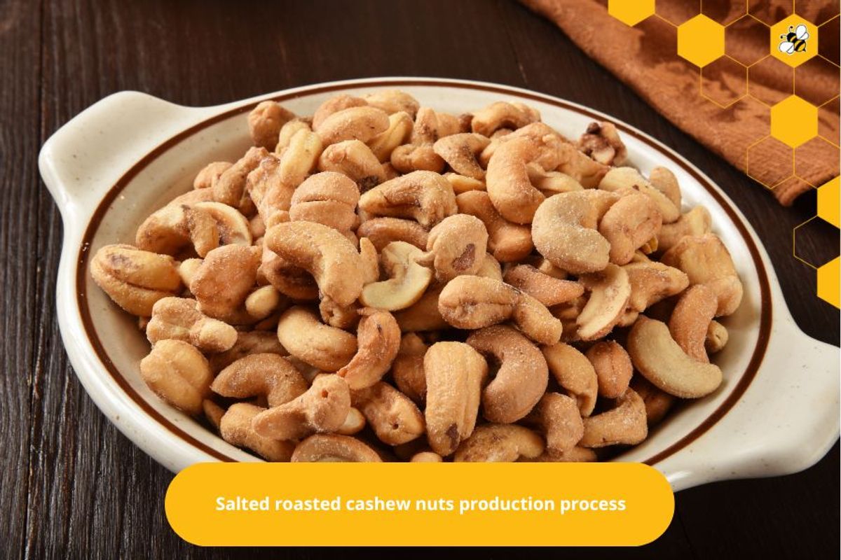 Salted roasted cashew nuts production process