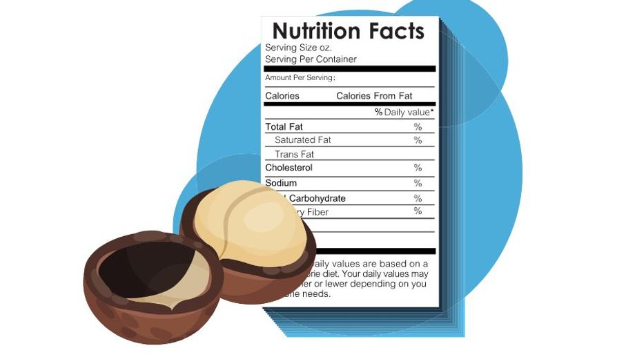 Nutritional composition of macadamia nuts (fruits)