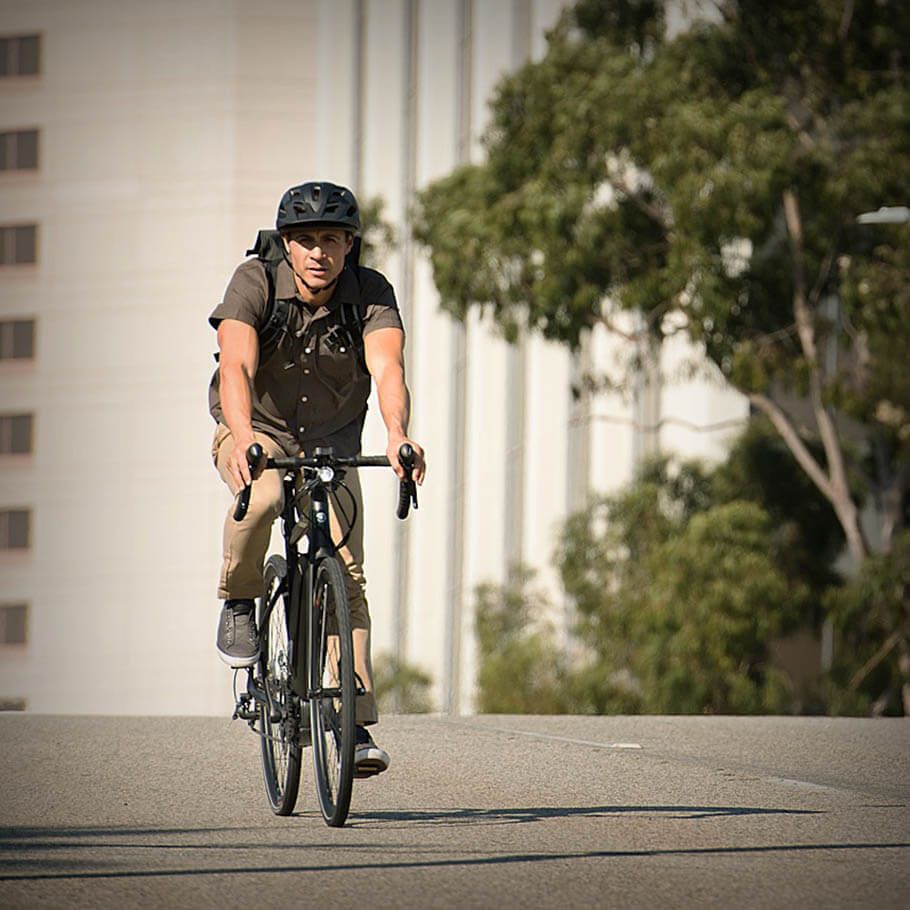 Man riding a bike in scott