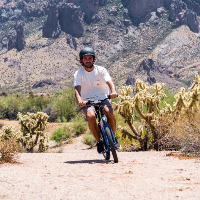 man riding a bike in scottsdale