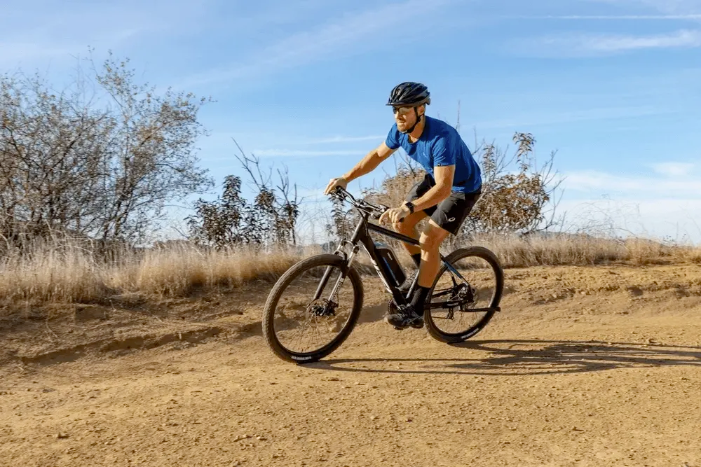 Mountain biker on desert trail
