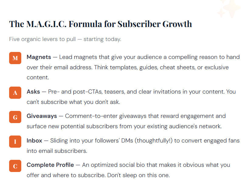 MAGIC formula by GrowLetter