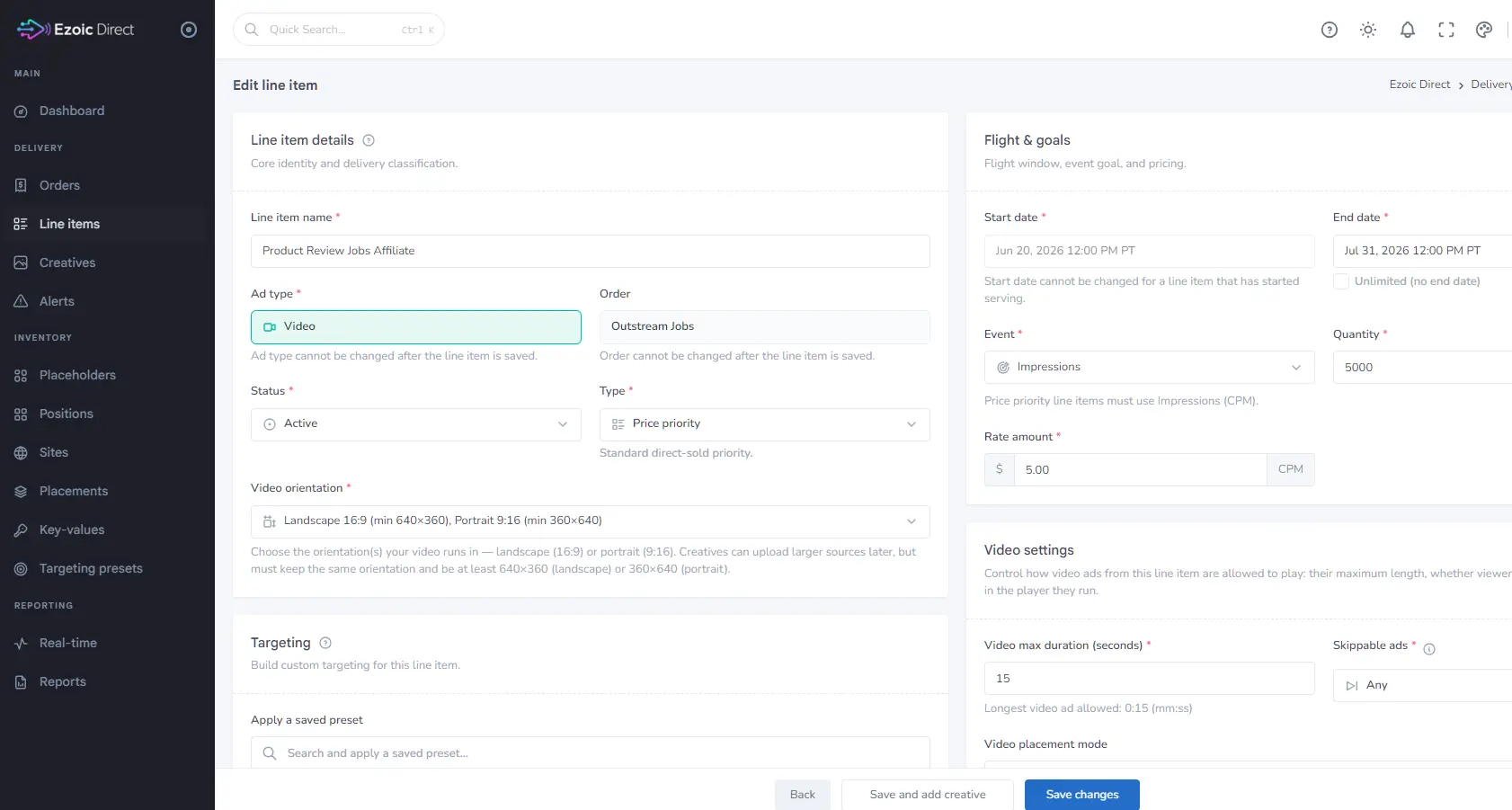 Ezoic Direct Is Live for Self-Serve Direct-Sold Campaigns