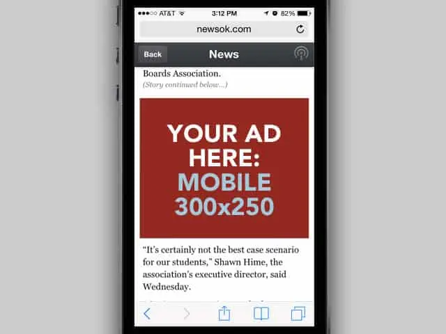 300×250 Ads Allowed Above The Fold On Mobile By Google