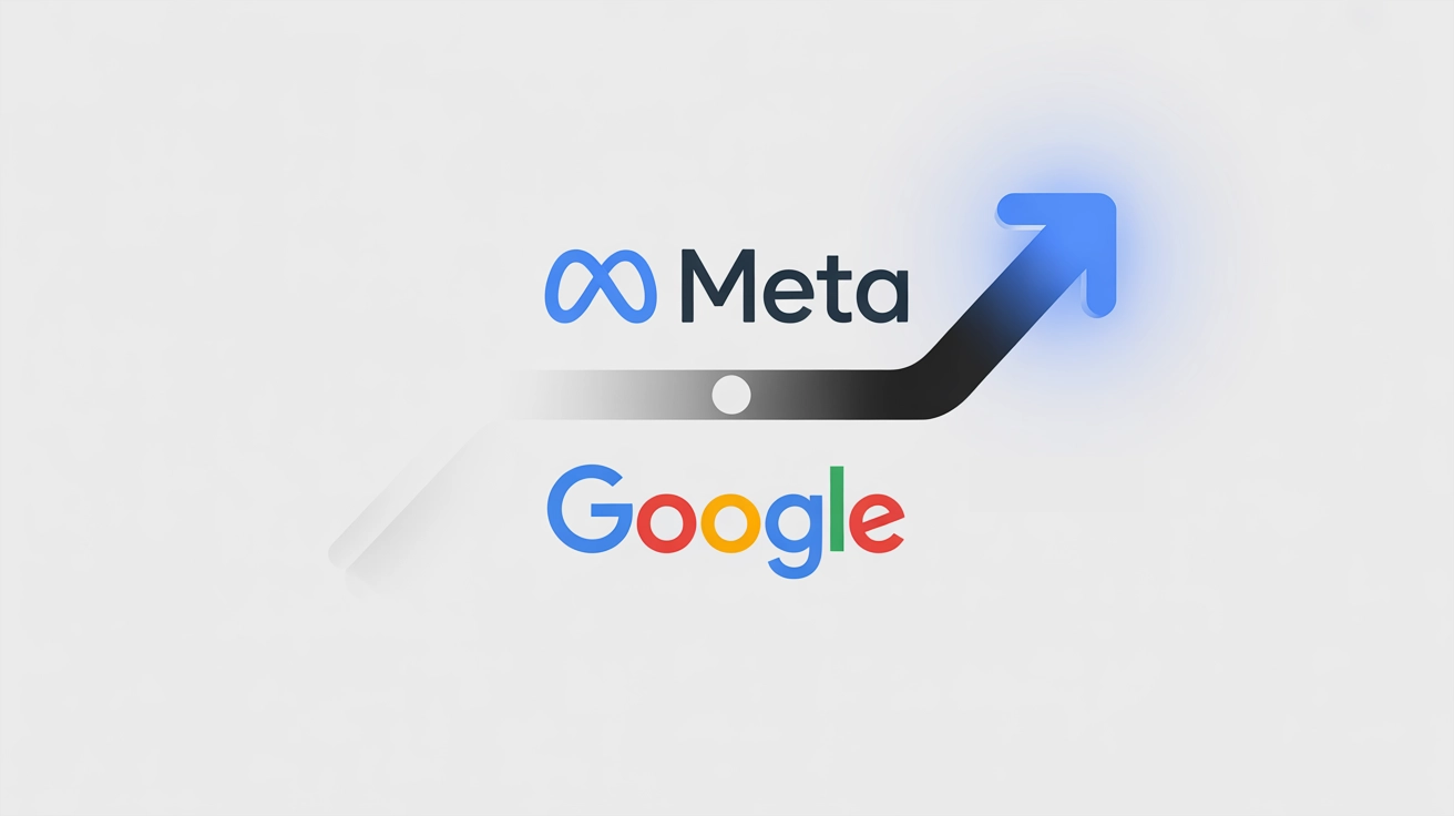 Meta surpassing Google in global digital ad revenue in 2026, illustrating shifting advertiser spend and demand diversification for publishers.