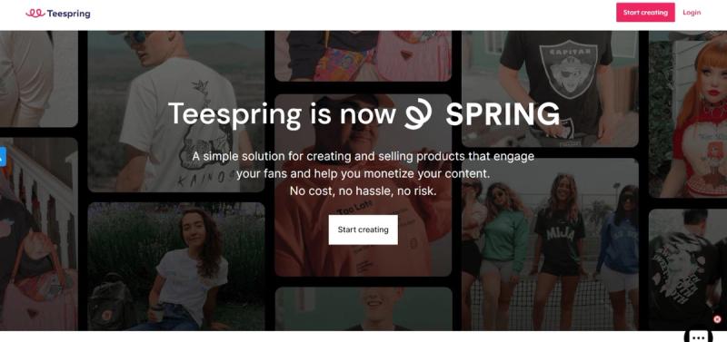 teespring website screenshot