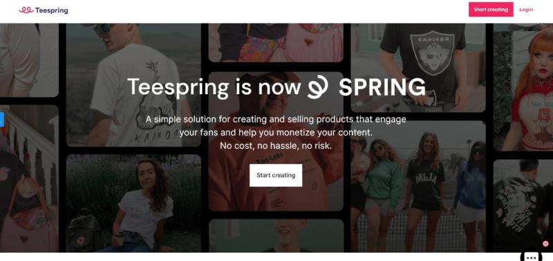 teespring website screenshot
