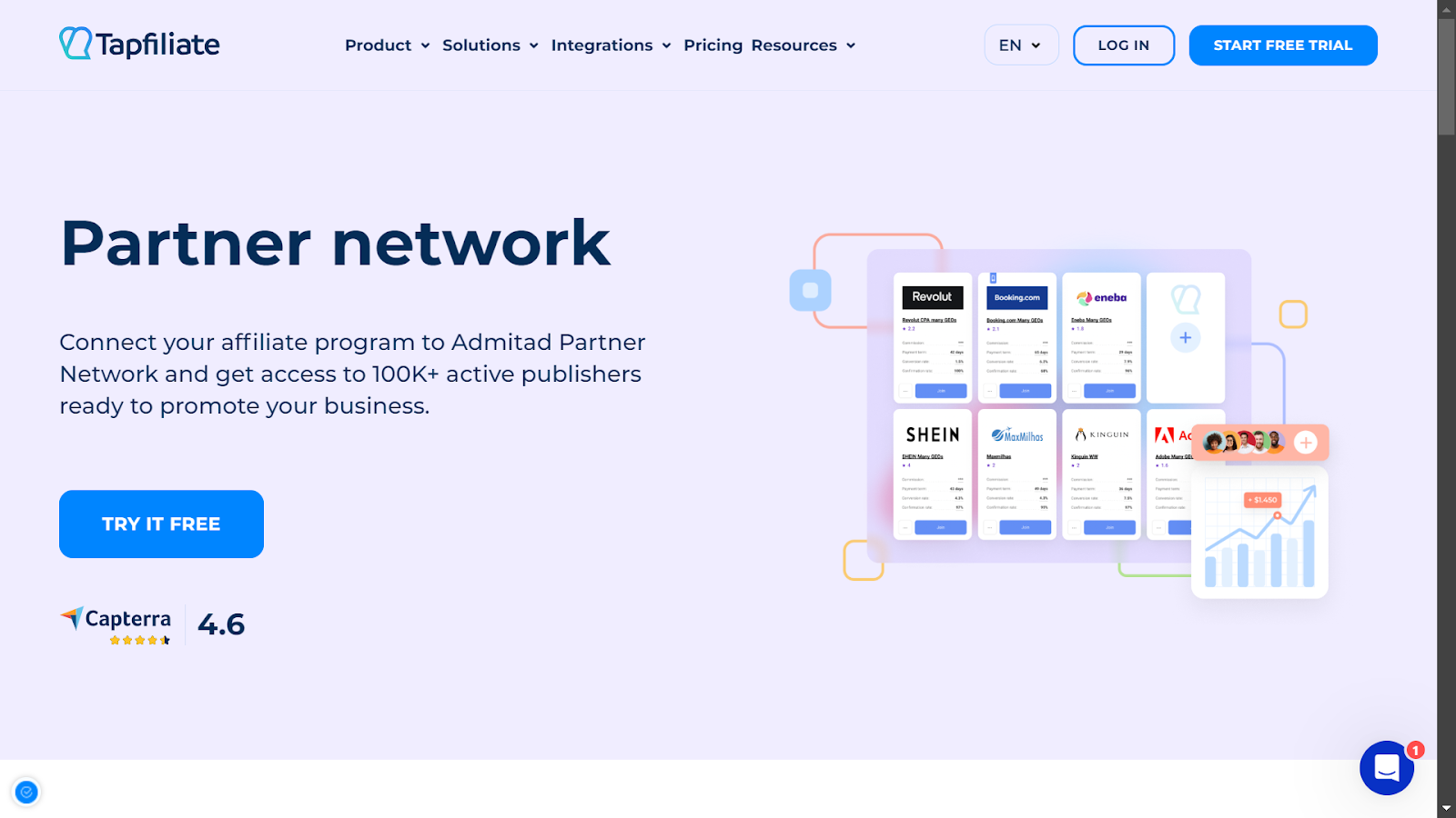 Screenshot from Tapfiliate website.