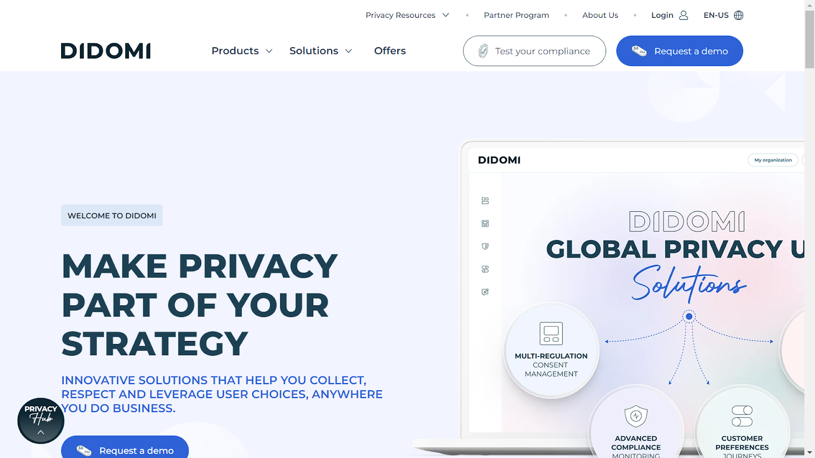 Screenshot from Didomi website.