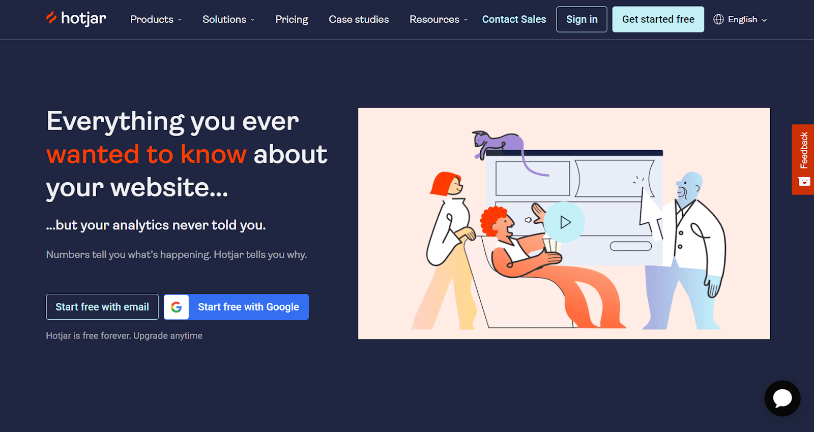Screenshot from Hotjar website.