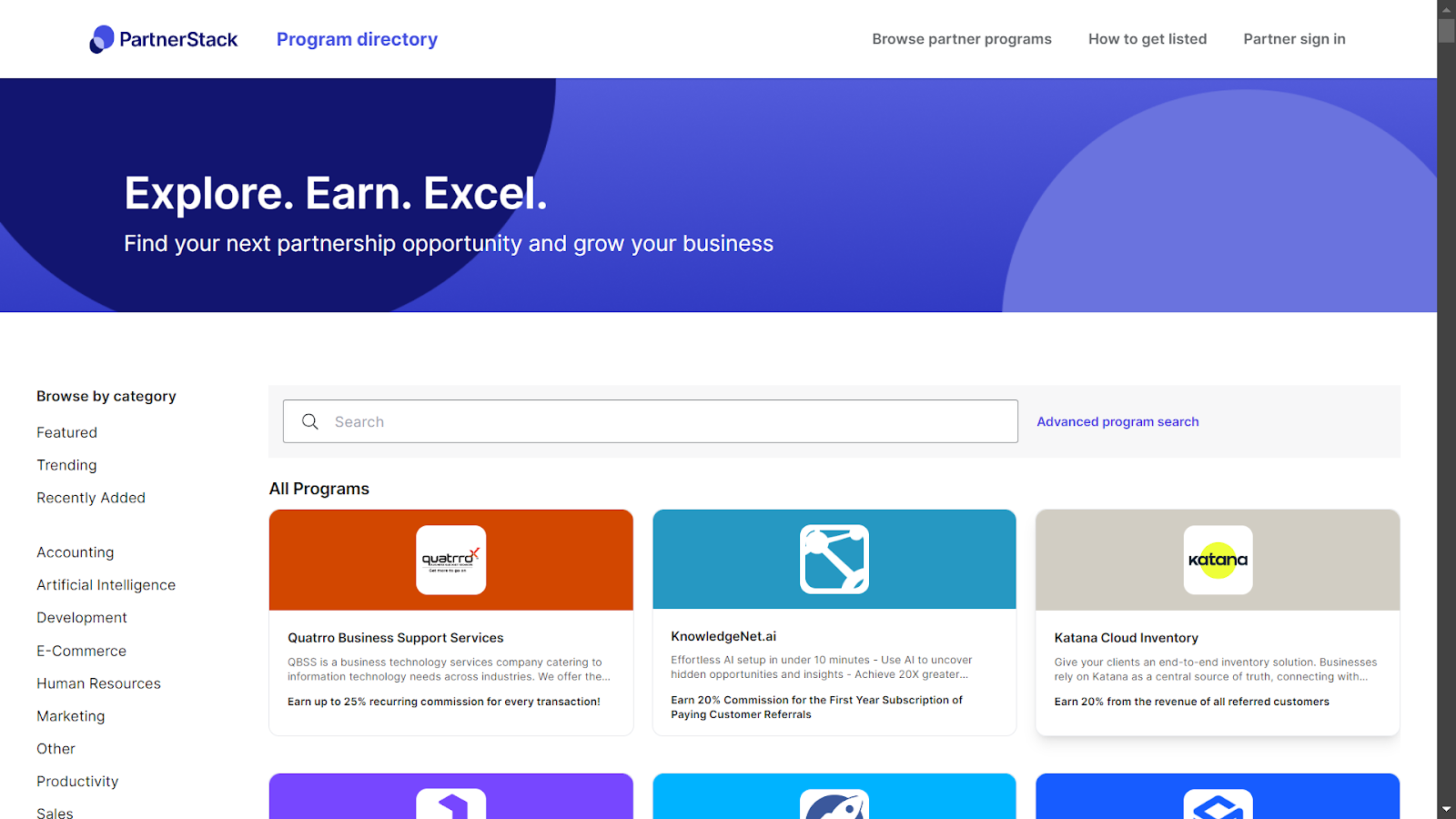 Screenshot from Partnerstack website.