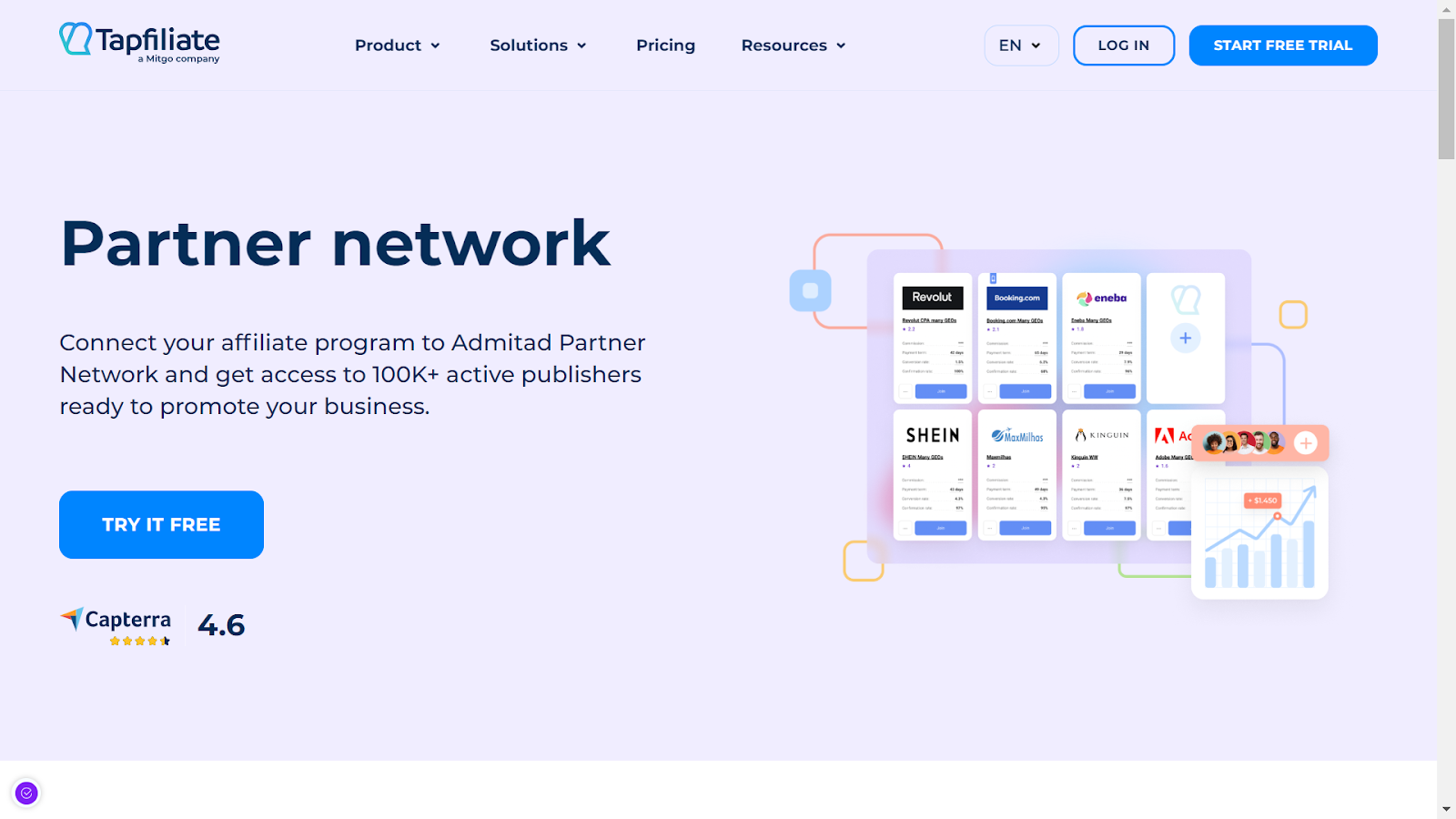 Screenshot from Tapfiliate website.