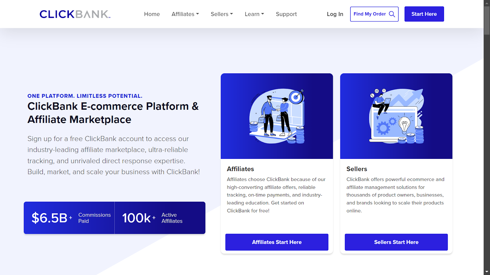 Screenshot from ClickBank website.