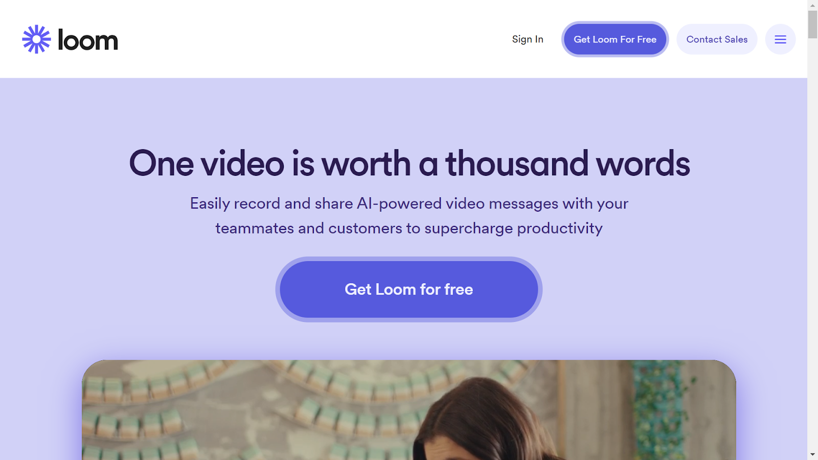 Screenshot from Loom website.