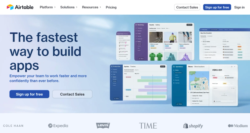 Screenshot from Airtable website.
