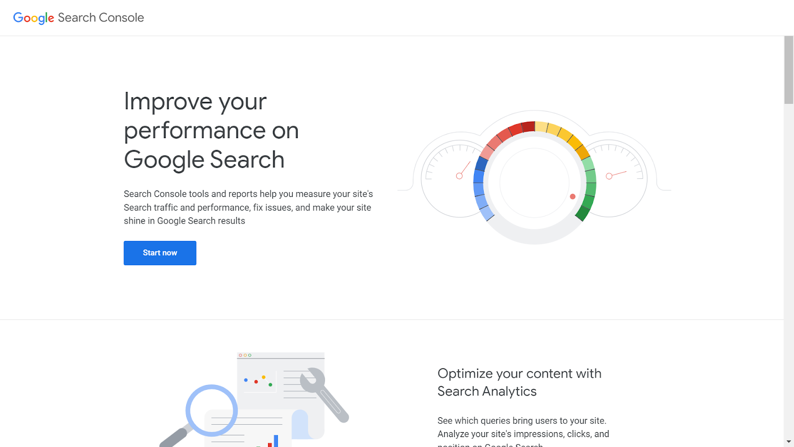 Screenshot from Google Search Console website.