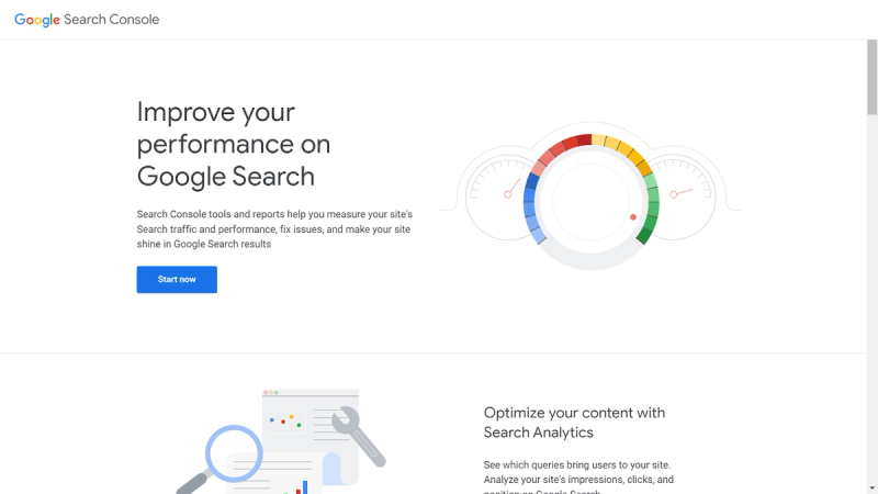 Screenshot from Google Search Console website.