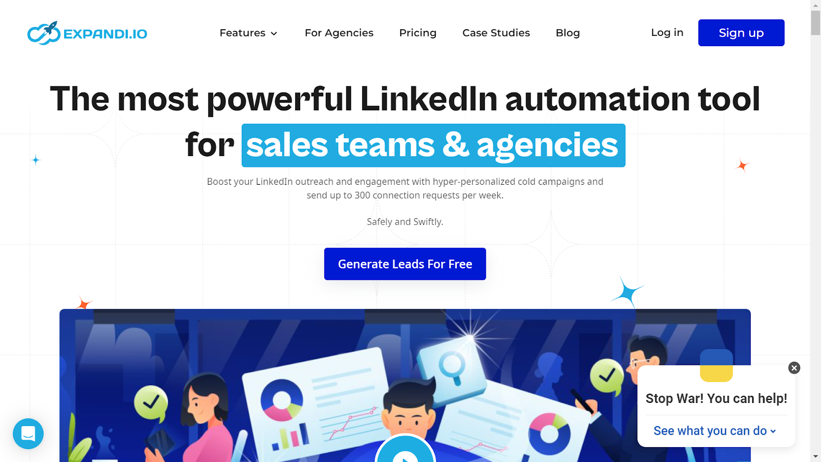 Screenshot from Expandi.io website.