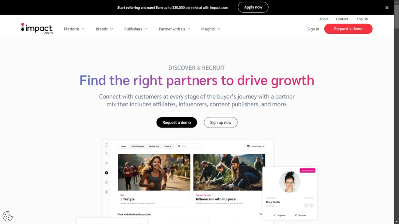 Screenshot from impact.com website.