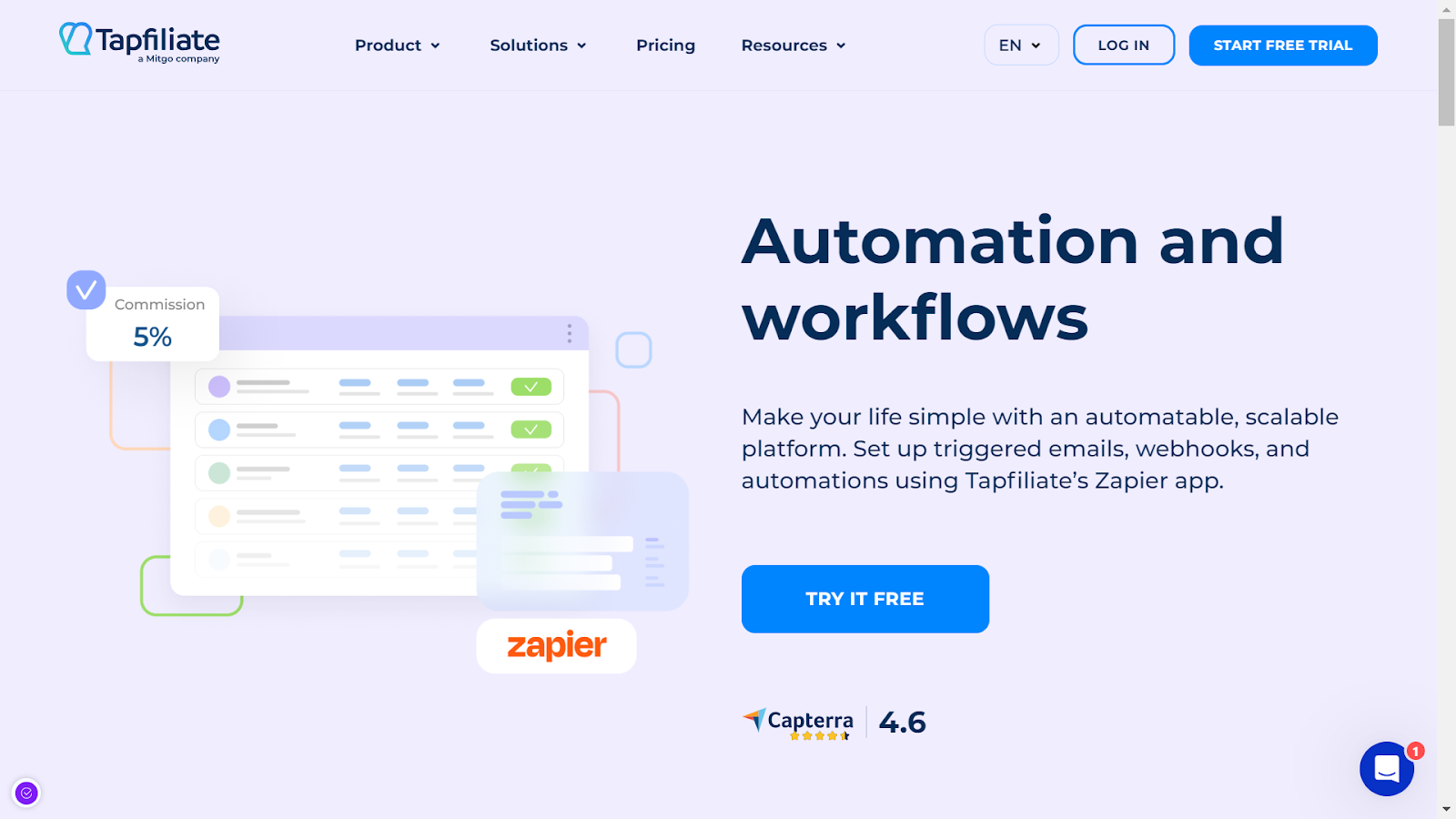 Screenshot from Tapfiliate website.
