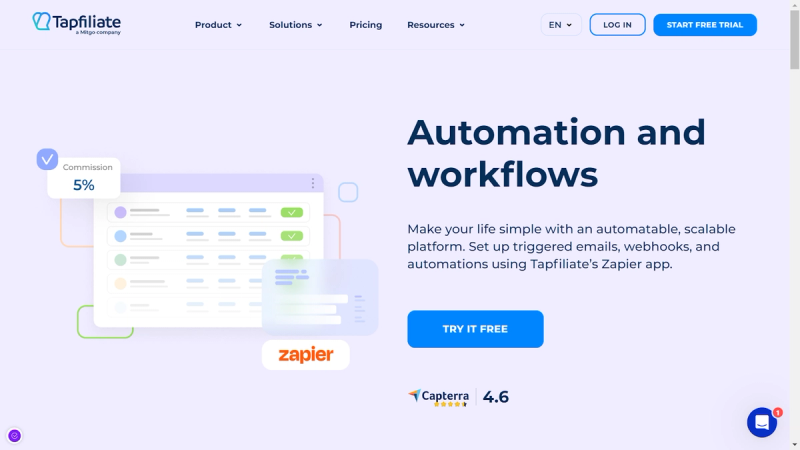 Screenshot from Tapfiliate website.
