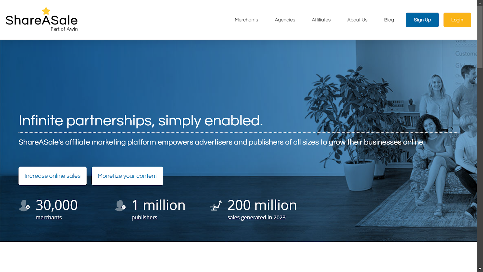 Screenshot from ShareASale website.