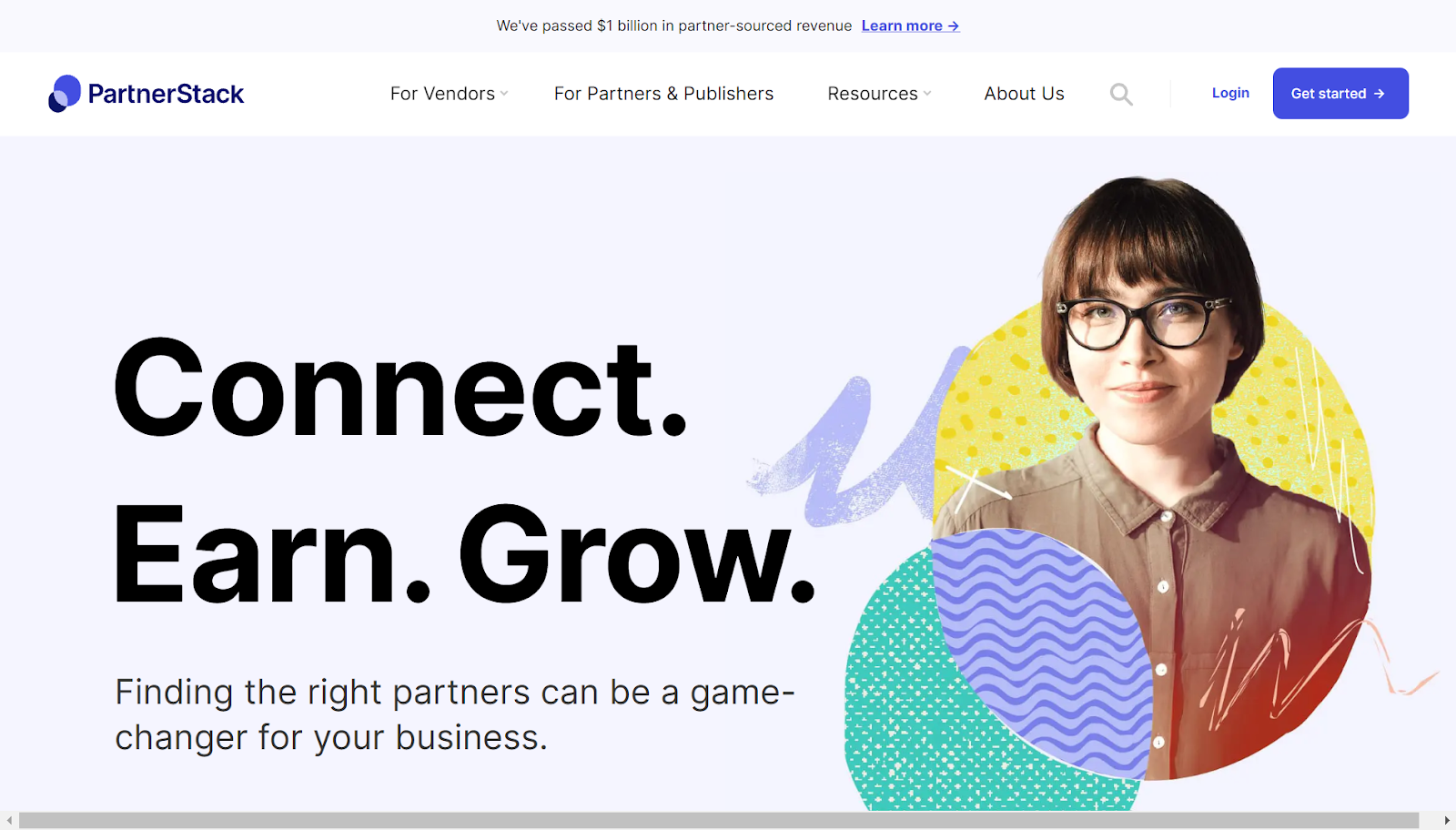 Screenshot from PartnerStack website landing page.