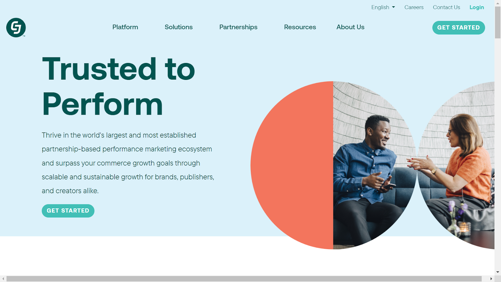 Screenshot from CJ Affiliate website.