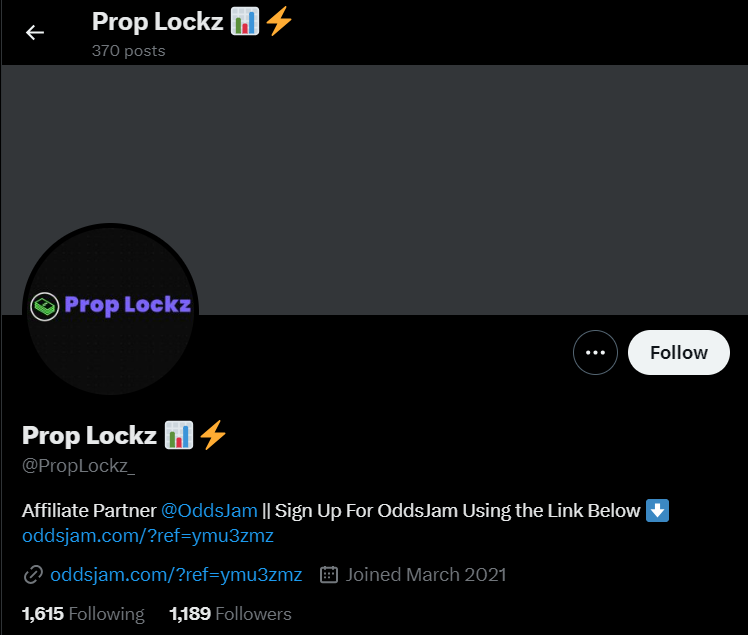 Example of affiliate link placement in social media bio.