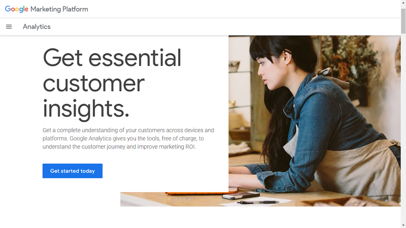 Screenshot from Google Analytics website.
