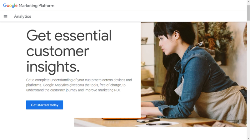 Screenshot from Google Analytics website.