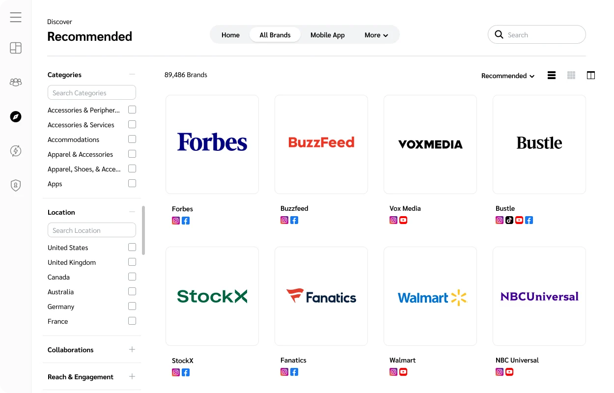 Screenshot from impact.com website.