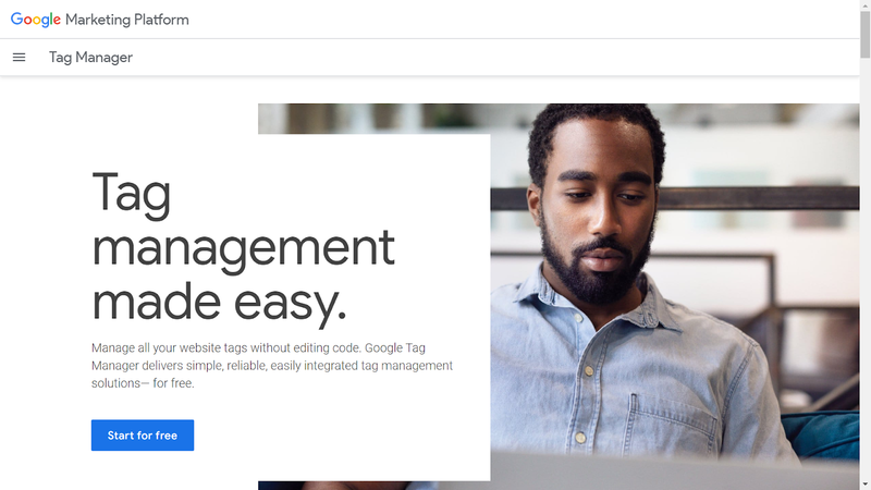 Screenshot from Google Tag Manager website.