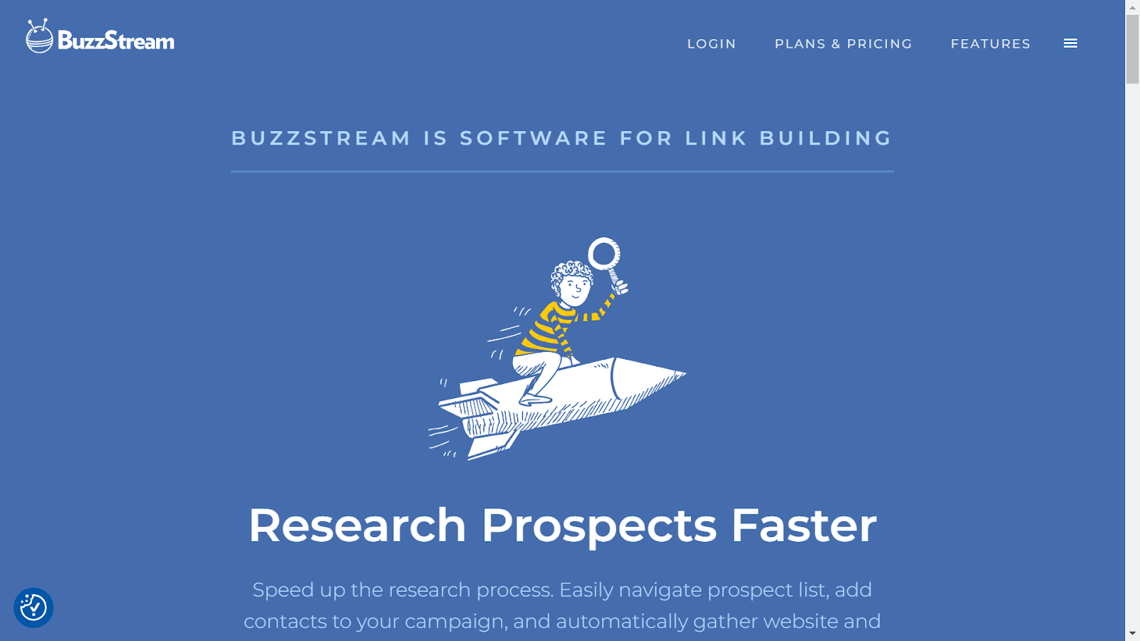 Screenshot from BuzzStream website.