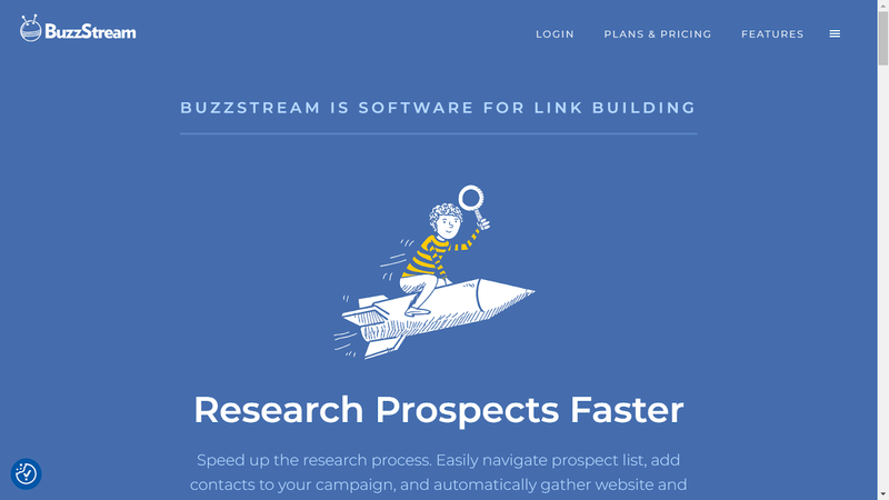 Screenshot from BuzzStream website.