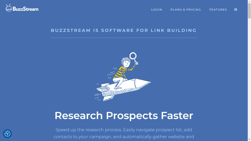 Screenshot from BuzzStream website.