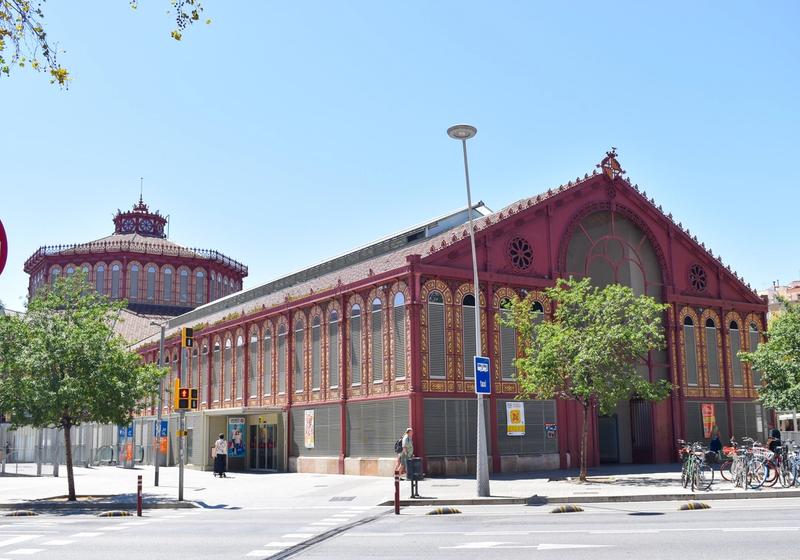 Sant Antoni Market building with iron architecture
