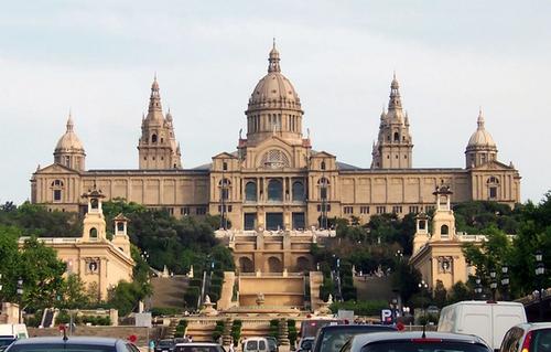 The grand façade of MNAC overlooking Barcelona