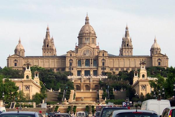 The grand façade of MNAC overlooking Barcelona