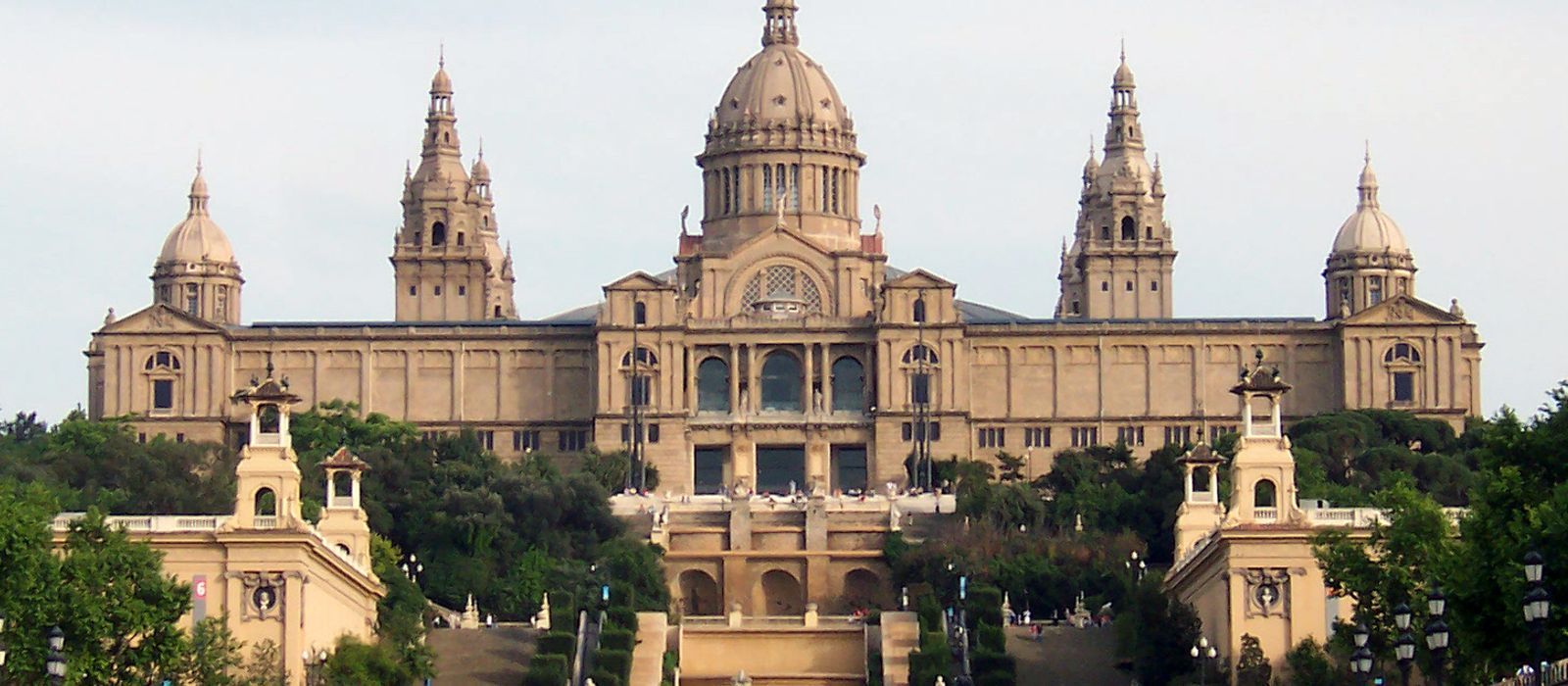 The grand façade of MNAC overlooking Barcelona