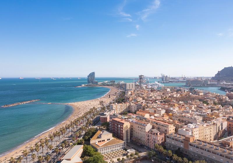 Barceloneta Beach and the seaside promenade