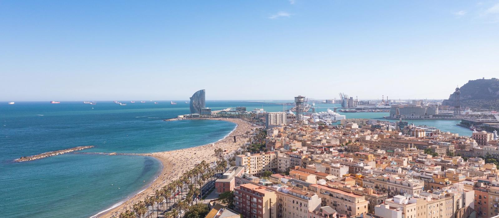 Barceloneta Beach and the seaside promenade