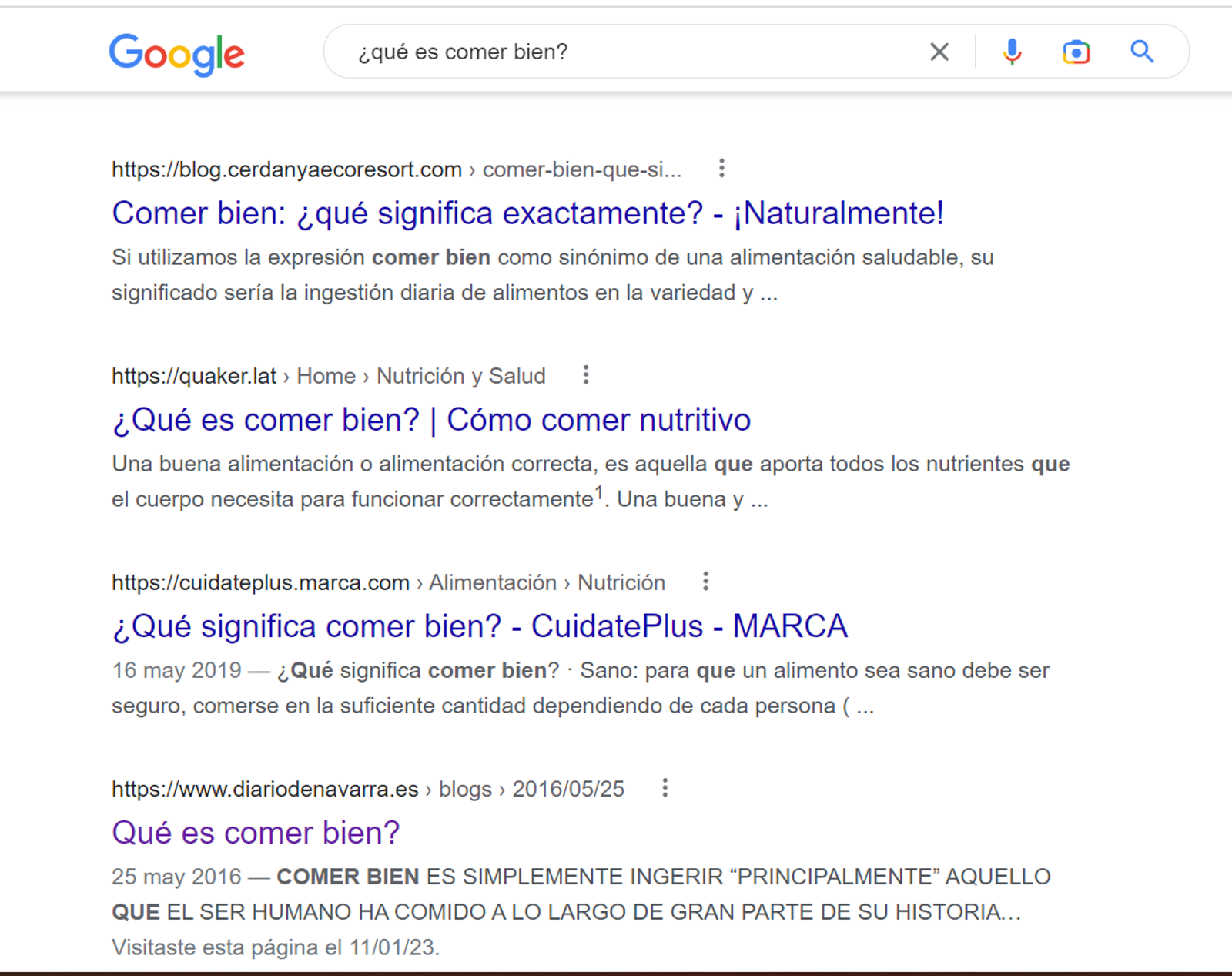 qué es comer bien