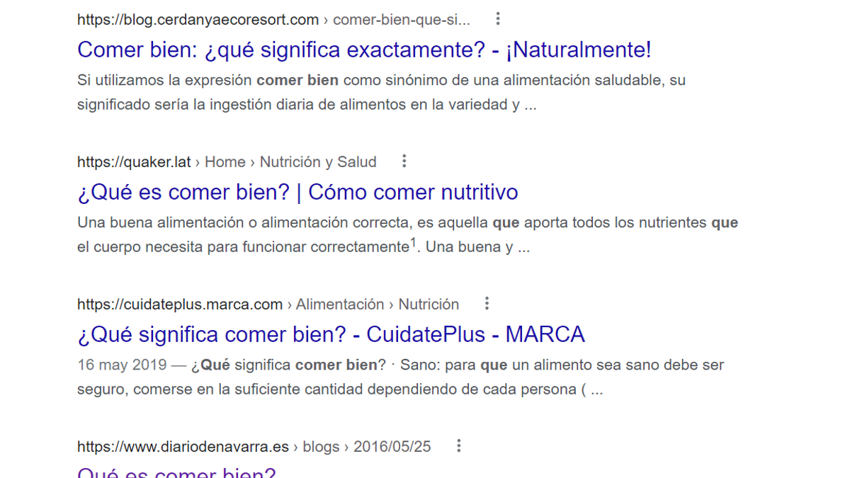 qué es comer bien