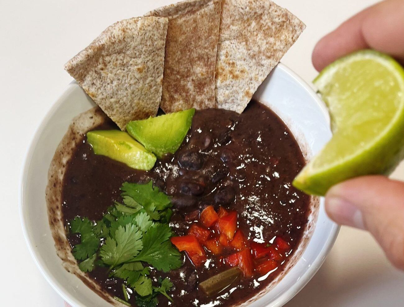 Alubias negras con toque picante
